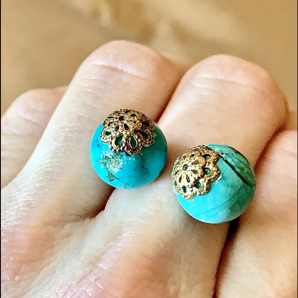 Floating Turquoise Stone Ring Round Shape  NWT - Picture 3 of 8